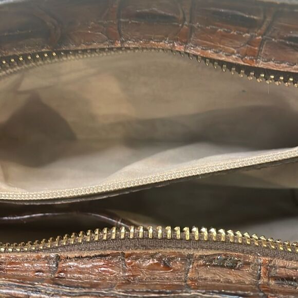Brahmin Brown Leather Croc Small Shoulder Purse - Picture 10 of 10